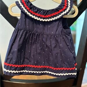 Janie and Jack Navy Dress with Red and White Trim